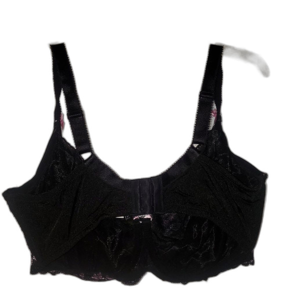 Black And Pink Lace Underwire Bra, 44G, 44DDDD, Adore Me, Sexy, Plus Size - Picture 3 of 5